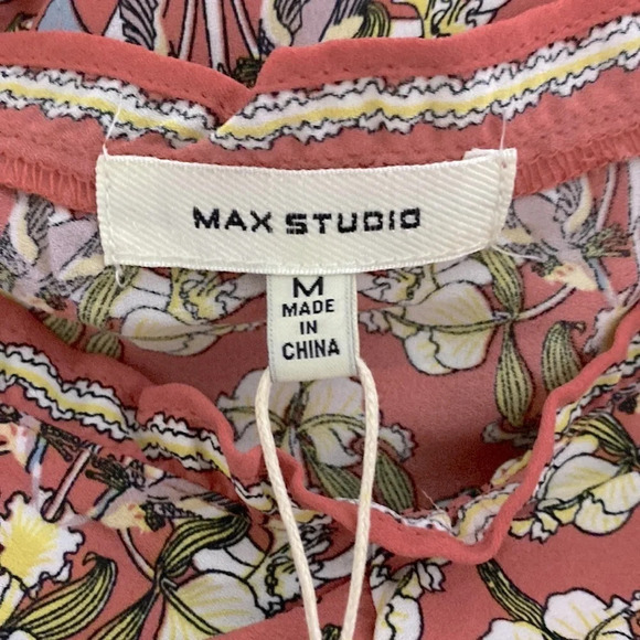 Max Studio NEW Chiffon Floral Crop Top Size M - Picture 6 of 8